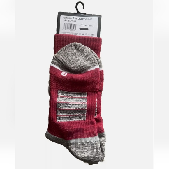 NWT Unisex Washington State University Cougars Strideline Crew Socks - Picture 5 of 5